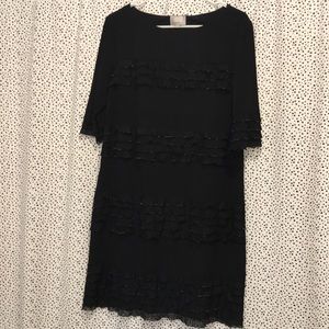 Donna Morgan Black Dress with Ruffles